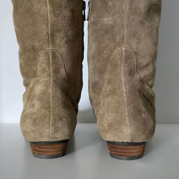 Array Womens Norwalk Taupe Suede Slouchy Mid-Calf Boots Size 6.5W - Picture 6 of 8
